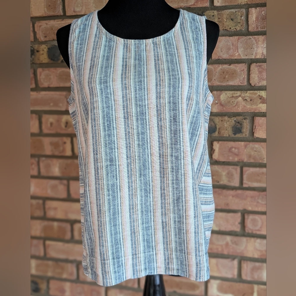 Charlie B Striped Sleeveless Top - Size S